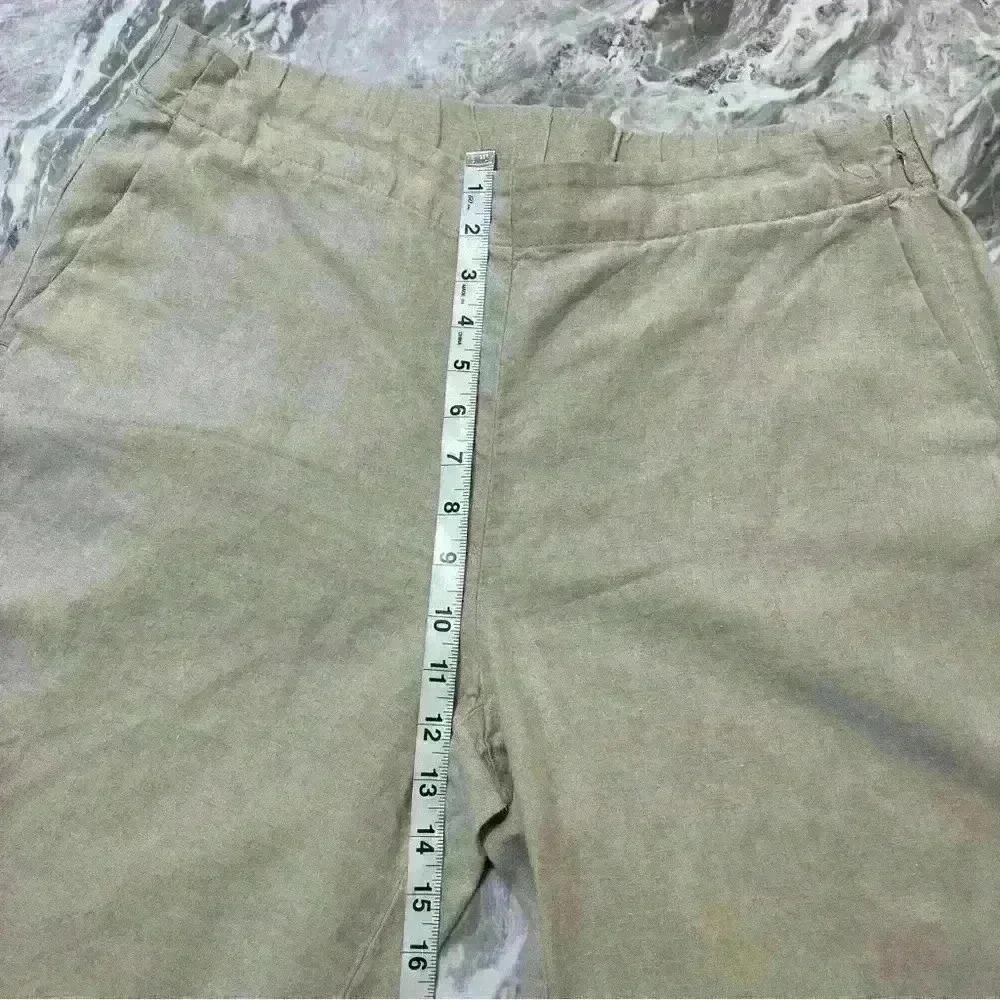 J. Jill Pants Womens L Petite Beige Love Linen Capri Straight Leg Pockets Boho - Picture 5 of 11